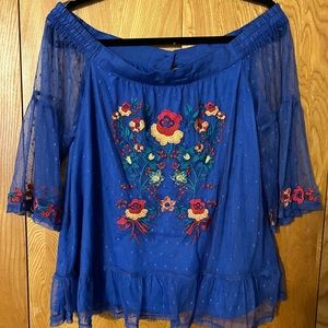 Umgee Embroidered Off The Shoulder Top